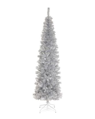 National Tree Company National Tree 6Ft Silver Tinsel Tree W/ Metal Stand