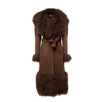 Giuseppe Di Morabito Dames, Mantels, Bruin, Maat: XS Wol