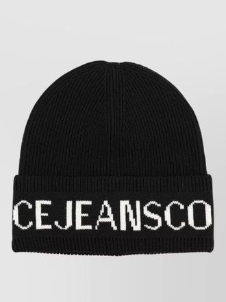 Versace Jeans Couture beanie hat wool acrylic ribbed turn up