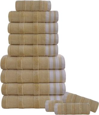 Kathy Ireland 12Pc Stripe Jacquard Kyoto Towel Set