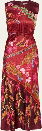 Saloni Gwen Silk Midi Dress