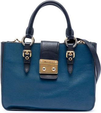 Miu Miu Pre-owned Miu Miu Bicolor Goatskin Madras Satchel Ladies ZJ32X8WNLEW59W1Q
