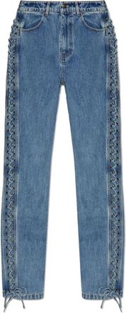 Rotate Jeans met stropdas - Dames - Regular Fit Jeans - Blauw - W28 - Katoen - Jeans