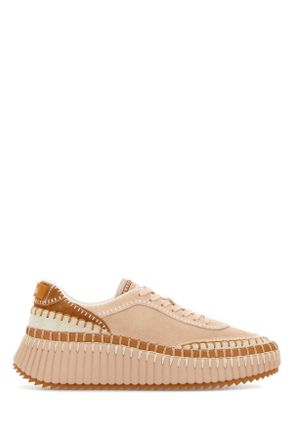 Chlo&eacute; Pink Suede Nama Sneakers