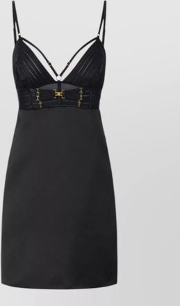 Elisabetta Franchi short dress v neckline fitted waist