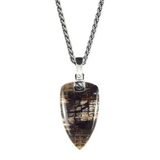 Jan Leslie Small Petrified Wood Fossil One-Of-A-Kind Arrow Pendant Sterling Silver Necklace in Brown at Nordstrom