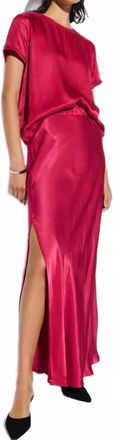 Nation Ltd Maribel Bias Skirt In Raspberry Jam