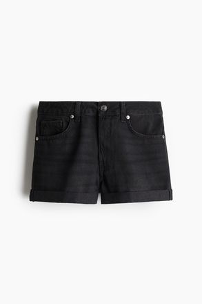 H&M Denimshorts mit hohem Bund - Schwarz