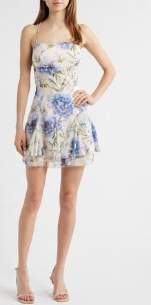 Lulus Bria Sleeveless Chiffon Minidress in Purple Floral at Nordstrom Rack, Size X-Small
