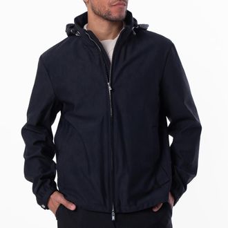 Emporio Armani Essentials Full-Zip Nylon Jacket with Stowaway Hood, Brand Size 52 ( US Size 42 )