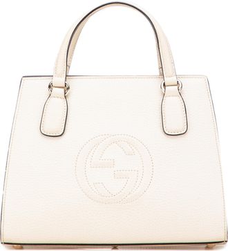 Gucci Pre-owned Womens Soho Tote Embossed Logo - Ivory Leather - One Size