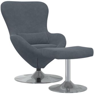 vidaXL Vidaxl - Sill&oacute;n Huevo 2 Pcs Gris Oscuro 63 X 73 X 90 Cm Terciopelo