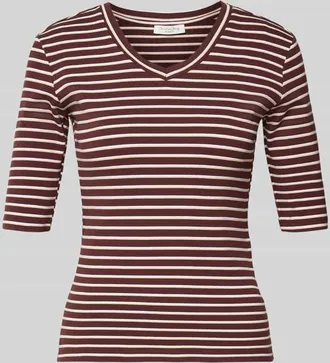 Christian Berg Longsleeve mit 3/4-Arm und V-Ausschnitt in Schoko, Gr&ouml;&szlig;e XXL