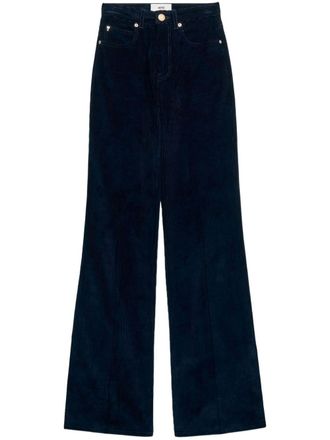 Ami Pantaloni svasati a coste - Blu