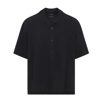 Yohji Yamamoto Short Sleeve Shirts, male, Black, Size: M Ultralight Woven Shirt