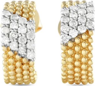 Luxury Bazaar Orecchini a cerchio in oro giallo 14 carati con diamante