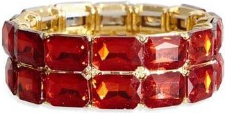Cara Crystal Stacked Stretch Bracelet in Red at Nordstrom Rack