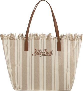 MC2 Saint Barth City Shopper-Tasche mit Streifen und gesticktem Logo