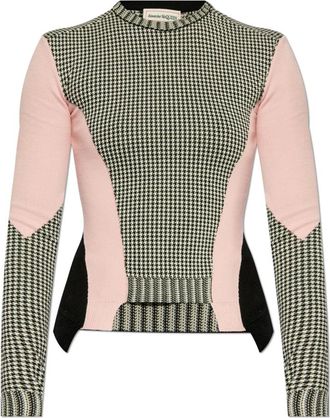 Alexander McQueen Gebreide trui met patroon - Dames - Ronde hals truien - Veelkleurig - XS - Wol - Truien & Vesten
