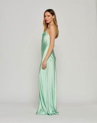 Serena Bute Gathered Neck Bias Dress - Bright Red from