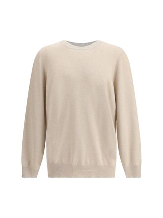 Brunello Cucinelli Mens Cashmere Sweater Sand-Pebble (capra Hircus) Sand/pebble