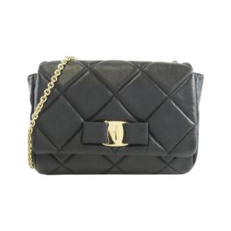 Ferragamo Pre-owned Cross Body Bags, female, Black, Size: ONE SIZE Pre-owned Calf Leather Shoulder Bag