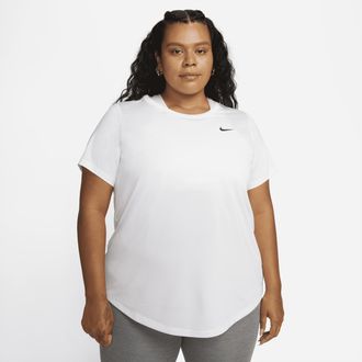 Nike Womens Dri-FIT T-Shirt (Plus Size) in White | FD0744-100