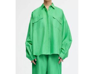 Acler Finchley Button Front Shirt In Shamrock