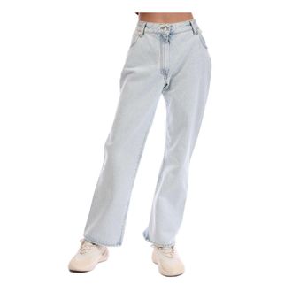 Off-white Off White Dames/Dames Zakelijk Uitlopende Cropped Jeans (Wit-Blauw)