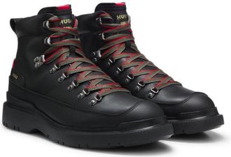 HUGO BOSS Hiking-style leather boots with an extra-light sole