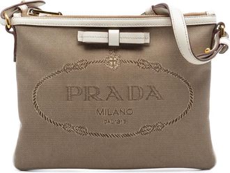 Prada Pre-owned Prada Canvas Canapa Logo Bow Crossbody AQDYVBUAE0LZ1XGI