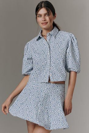 Maeve Printed Bubble Mini Skirt