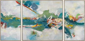 Schubiger M&ouml;bel Bild Triptychon in Blaut&ouml;nen