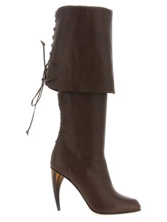 Alexander McQueen Brown Lamb Leather Over The Womens Knee