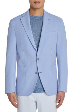 Jack Victor Morton Stripe Soft Construction Seersucker Sport Coat in Blue at Nordstrom, Size 38 Regular