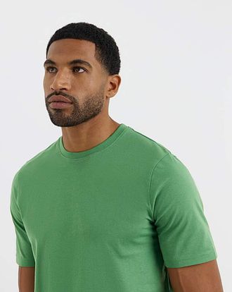 Jacamo Pure Cotton Crew Neck T-Shirt Long-Green