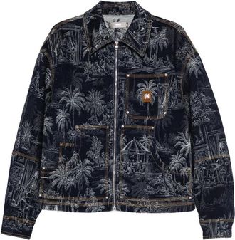 Amiri Jacquard Zip Chateau Palms Jacket