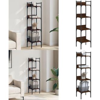 vidaXL Libreria 4 Ripiani Rovere Marrone 35x30x138,5 Legno Multistrato - Scaffale - Ripiani