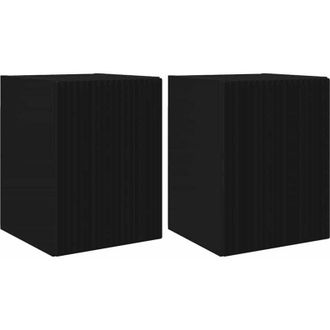 vidaXL TV Wall Cabinet 2 pcs Black 30 x 31 x 40 cm Engineered Wood vidaXL