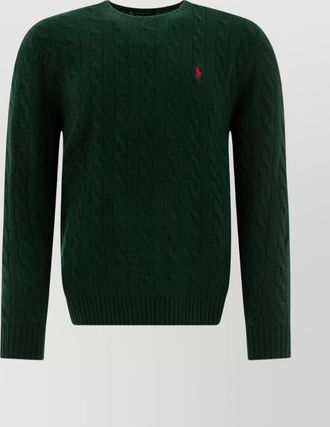 Polo Ralph Lauren cashmere wool cable-knit crewneck sweater