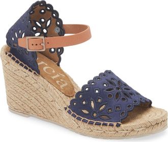 Pedro Garcia Orito Espadrille Sandal in Navy Satin at Nordstrom Rack, Size 8.5Us / 38.5Eu