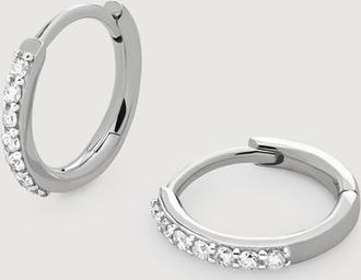 Monica Vinader Gold Diamond Huggie Earrings Lab Grown Diamond