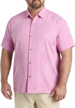Tommy Bahama Big & Tall Bali Border Camp Shirt in Pink Peony at Nordstrom, Size 3X Big