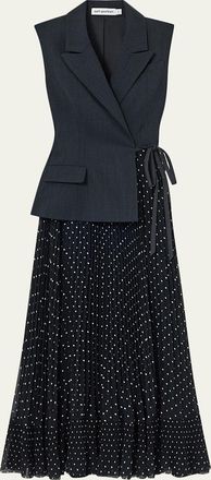 Self Portrait Tailored Polka Dot Midi Dress