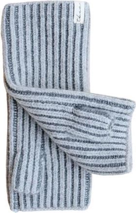 TBCo Cashmere & Merino Ribbed Two-Tone Wrist Warmers in Charcoal Two-Tone at Nordstrom