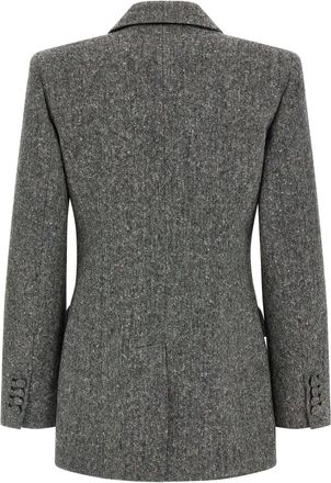 Valentino Garavani Womens Gray Virgin Wool Blazer Clothing