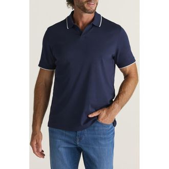 34 Heritage Riviera Tipped Pima Cotton Polo in Navy at Nordstrom, Size Xx-Large