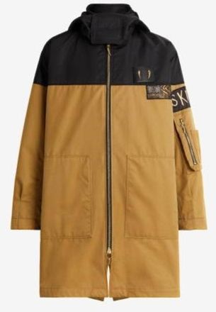 Roberto Cavalli Colorblock Hooded Parka Jacket, Brand Size 48 ( US Size 38 )