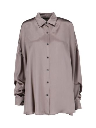 Dries Van Noten Taupe Loose-Fitting Classic Collar Shirt