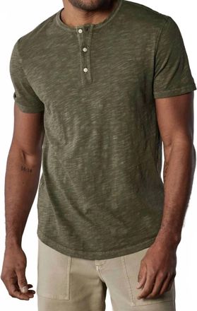 The Normal Brand Legacy Jersey Henley Shirt In Olive